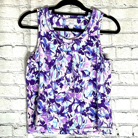 ⭐️ Heavenly Soft by Carole Hochman sleeveless Purple floral sleeveless pj top PS